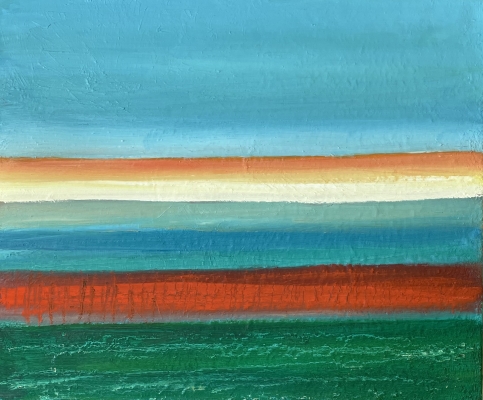 Die rote Sandbank, 54x65cm, 2022